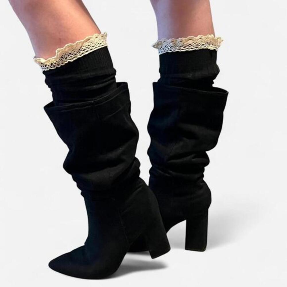 It’s boots season!  Firefly, black suede fabric like boots. Size 9m